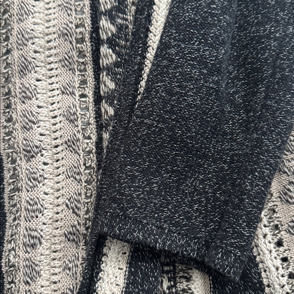Style & Co. Black and Cream Fringe Cardigan - Picture 5 of 5